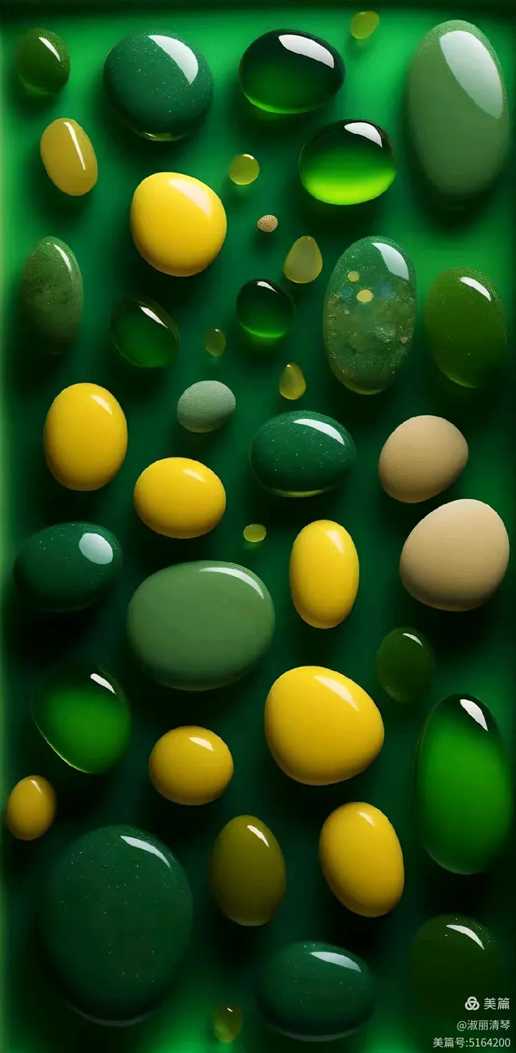 护眼绿鹅卵石锁屏壁纸